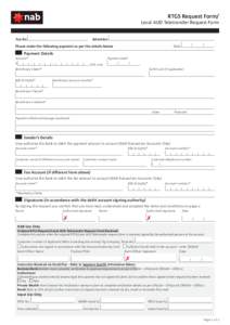 RTGS Request Form/ Local AUD Teletransfer Request Form Fax No