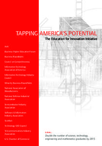 TAPPING AMERICA’S POTENTIAL The Education for Innovation Initiative AeA Business-Higher Education Forum Business Roundtable Council on Competitiveness