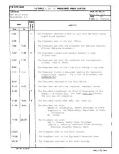 THE DAIL’f DIARY OF FIRESIDENT JIMMY CARTER LOCATION I  MARCH 21, 1978