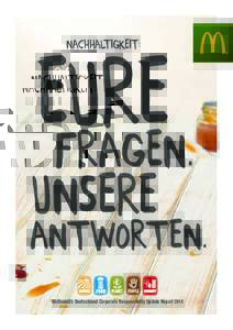 Nachhaltigkeit:  McDonald’s Deutschland Corporate Responsibility Update Report 2014 vorwort