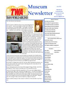 Museum Newsletter July 2015 TWA Museum 10 Richards Road