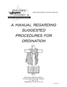 A Manual Regarding Suggested Procedures for Ordination 2003