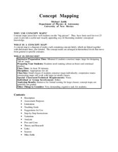 Concept Mapping Michael Zeilik Department of Physics & Astronomy University of New Mexico WHY USE CONCEPT MAPS? Concept maps assess how well students see the “big picture”. They have been used for over 25