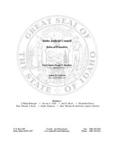 Idaho Judicial Council Rules of Procedure Chief Justice Roger S. Burdick Ex-Officio Chair