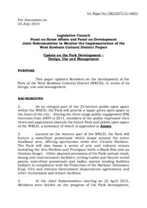 LC Paper No. CB[removed]) For discussion on 23 July 2014 Legislative Council Panel on Home Affairs and Panel on Development Joint Subcommittee to Monitor the Implementation of the