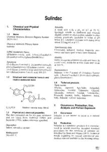 Sulindac 1. Chemical and Physical Characteristics  Solubílty
