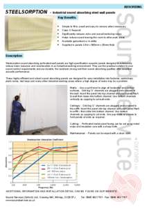 ABSORBING  STEELSORPTION - Industrial sound absorbing steel wall panels Key Benefits