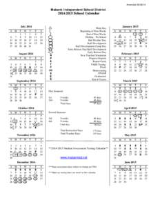Amended[removed]Mabank Independent School District[removed]School Calendar  July 2014
