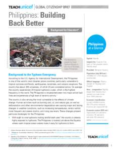Global Citizenship Brief  Philippines: Building Back Better Background for Educators*