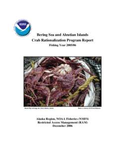2005 Bering Sea and Aleutian Islands Crab Rationalization Report for Fishing Year[removed]