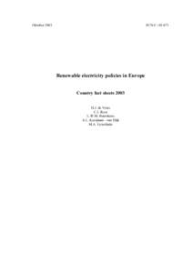 Oktober[removed]ECN-C[removed]Renewable electricity policies in Europe Country fact sheets 2003