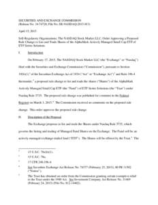 Funds / Collective investment schemes / Financial services / Stock market / Exchange-traded fund / NASDAQ / Mutual fund / Securities Exchange Act / American depositary receipt / Financial economics / Investment / Finance