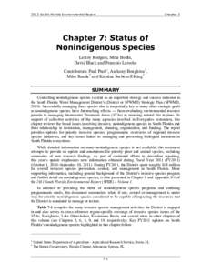 2012 South Florida Environmental Report  Chapter 7 Chapter 7: Status of Nonindigenous Species