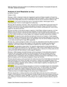 Microsoft Word - Analysis of Joint Resolution on Iraq.docx