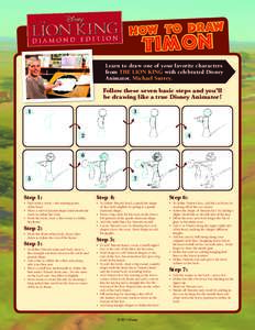 how to draw  timon Learn to draw one of your favorite characters from THE LION KING with celebrated Disney