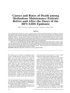 Causes and Rates of Death among Methadone Maintenance Patients Before and After the Onset of the