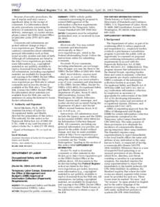 Federal Register / Vol. 80, NoWednesday, April 29, Notices Because of security procedures, the use of regular mail may cause a