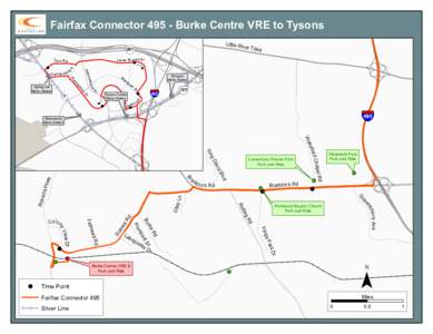 Fairfax Connector[removed]Burke Centre VRE to Tysons Little R iver Tp ke  Æ