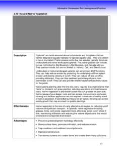 3.10 Natural/Native Vegetation