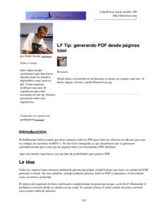 LinuxFocus article number 366 http://linuxfocus.org LF Tip: generando PDF desde páginas html por Guido Socher (homepage)