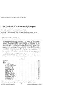 Zoological Journal of the Linnean Society (1995), 113: 165–223. With 9 figures  A reevaluation of early amniote phylogeny