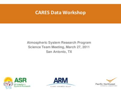 CARES Data Workshop  Atmospheric System Research Program Science Team Meeting, March 27, 2011 San Antonio, TX