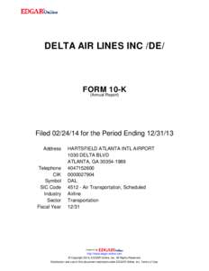 DELTA AIR LINES INC /DE/  FORM