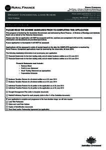 Strictly Confidential Rural Finance – A Division of Bendigo and Adelaide Bank Ltd ABN[removed]AFSL/Australian Credit Licence[removed]Drought Concessional Loans Scheme (Victoria)