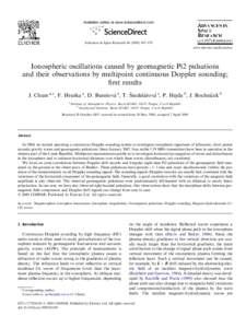 Ionospheric oscillations caused by geomagnetic Pi2 pulsations and their observations by multipoint continuous Doppler sounding; first results