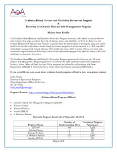 Evidence-Based Program Maine State Profile