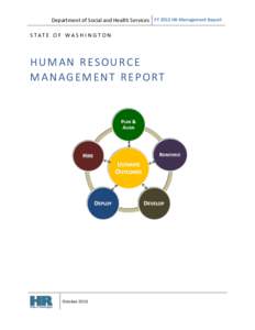 Department of Social and Health Services FY 2013 HR Management Report S TAT E O F WA S H I N G T O N HUMAN RESOURCE MANAGEMENT REPORT