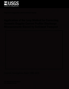 Prepared in cooperation with Environment Canada  Application of the Loop Method for Correcting Acoustic Doppler Current Profiler Discharge Measurements Biased by Sediment Transport