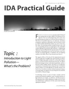 PG 1: Introduction to Light Pollution  Photograph by Wim Schmidt IDA Practical Guide