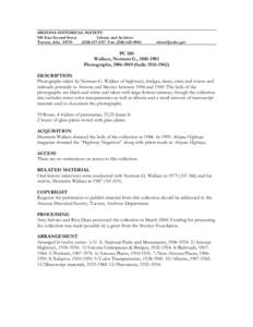 ARIZONA HISTORICAL SOCIETY 949 East Second Street Library and Archives Tucson, Ariz[removed]-1157 Fax: ([removed]