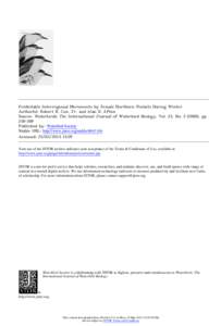 Predictable Interregional Movements by Female Northern Pintails During Winter Author(s): Robert R. Cox, Jr. and Alan D. Afton Source: Waterbirds: The International Journal of Waterbird Biology, Vol. 23, No[removed]), pp.