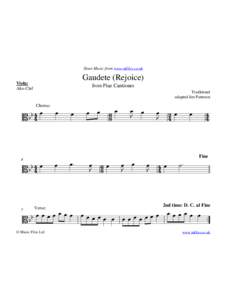Sheet Music from www.mfiles.co.uk  Gaudete (Rejoice) Viola: Alto Clef