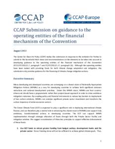 CCAP Submission - Operating entities of the financial mechanism[removed]