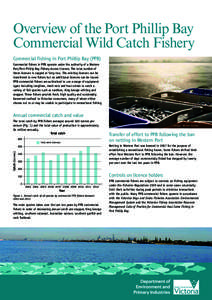 Overview of the Port Phillip Bay Commercial Wild Catch Fishery Commercial fishing in Port Phillip Bay (PPB) Commercial fishers in PPB operate under the authority of a Western Port/Port Phillip Bay Fishery Access Licence.