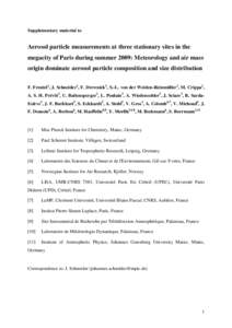 Supplementary material to  Aerosol particle measurements at three stationary sites in the megacity of Paris during summer 2009: Meteorology and air mass origin dominate aerosol particle composition and size distribution 