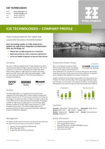 E2E Technologies - Company Profile