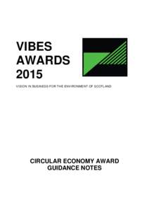 VIBES AWARDS 2015 VISION IN BUSINESS FOR THE ENVIRONMENT OF SCOTLAND  CIRCULAR ECONOMY AWARD