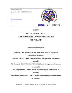 Venice Commission / Organization for Security and Co-operation in Europe / Office for Democratic Institutions and Human Rights / Demonstration / International relations / Social change / Activism / Freedom of assembly / Democracy