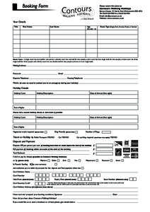 Booking Form  Please return this form to: Contours Walking Holidays Barton House, 21 North End, Wirksworth, DE4 4FG