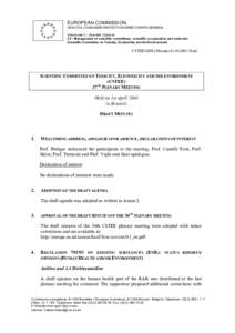 EUROPEAN COMMISSION HEALTH & CONSUMER PROTECTION DIRECTORATE-GENERAL Directorate C - Scientific Opinions C2 - Management of scientific committees; scientific co-operation and networks Scientific Committee on Toxicity, Ec