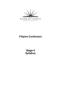 Filipino Continuers - Stage 6 - Syllabus