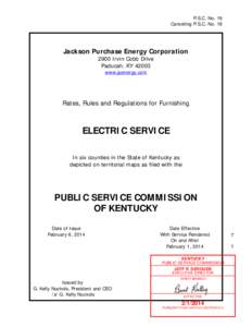 P.S.C. No. 19 Canceling P.S.C. No. 18 Jackson Purchase Energy Corporation 2900 Irvin Cobb Drive Paducah, KY 42003