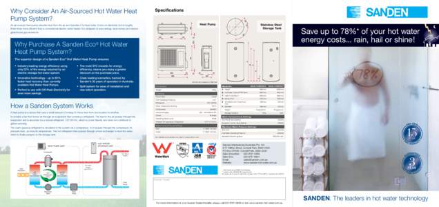 Why Consider An Air-Sourced Hot Water Heat Pump System? Specifications Heat Pump