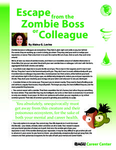Escape from the Zombie Boss or Colleague By Alaina G. Levine