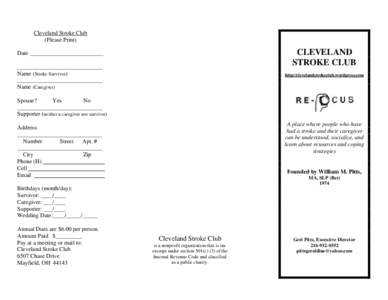 Cleveland Stroke Club (Please Print)