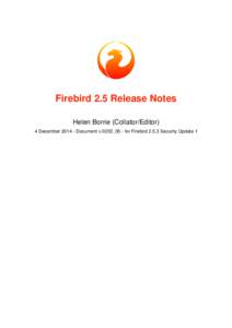 Firebird[removed]Update 1 Release Notes
